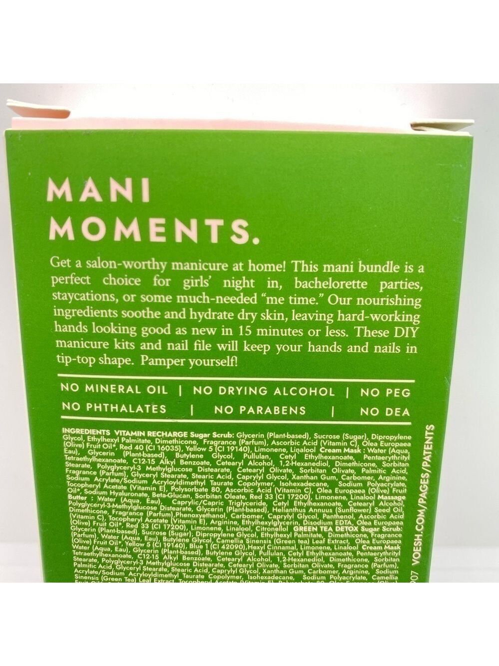 Voesh Mani Moments Mani In A Box Duo Green Tea Detox & Vitamin Recharge New - Picture 3 of 7
